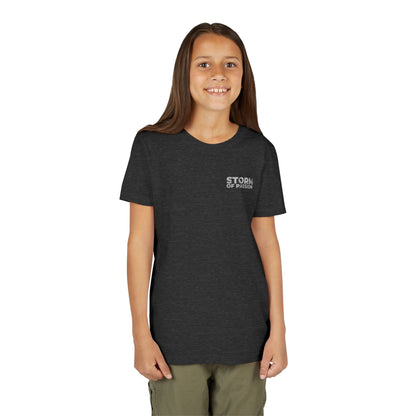 Youth Tee - 'STORM OF PASSION' Small Chest Graphic Kids Shirt