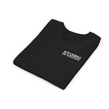 Youth Tee - 'STORM OF PASSION' Small Chest Graphic Kids Shirt