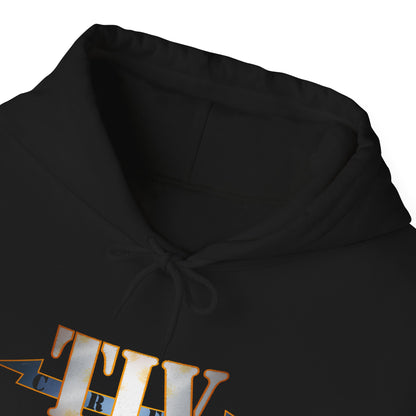 TIV Crew Logo Hoodie — Minimalist Metallic Graphic Pullover