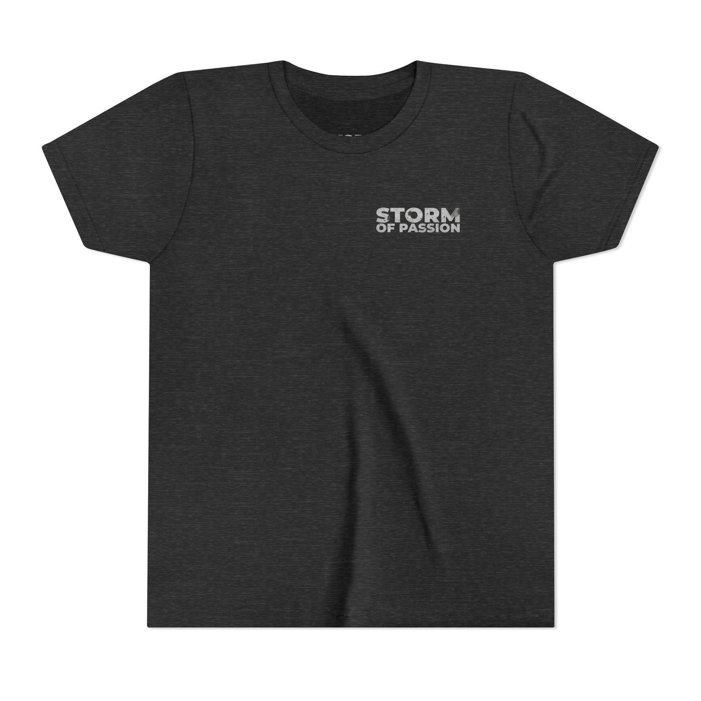 Youth Tee - 'STORM OF PASSION' Small Chest Graphic Kids Shirt