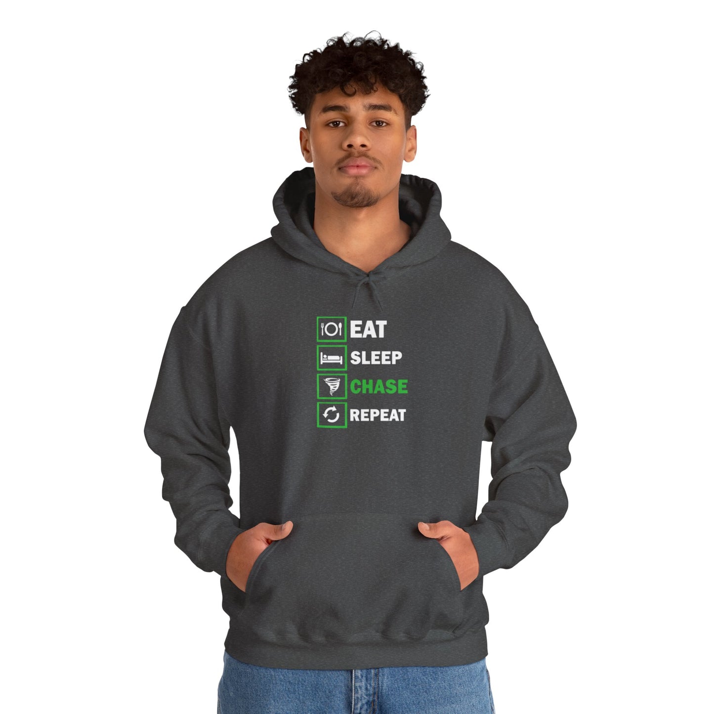 Hoodie — Eat Sleep Chase Repeat Storm Chasing Hoodie