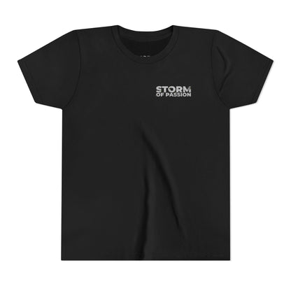 Youth Tee - 'STORM OF PASSION' Small Chest Graphic Kids Shirt