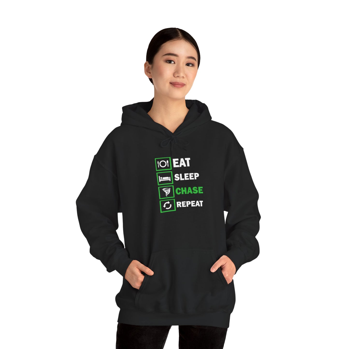 Hoodie — Eat Sleep Chase Repeat Storm Chasing Hoodie