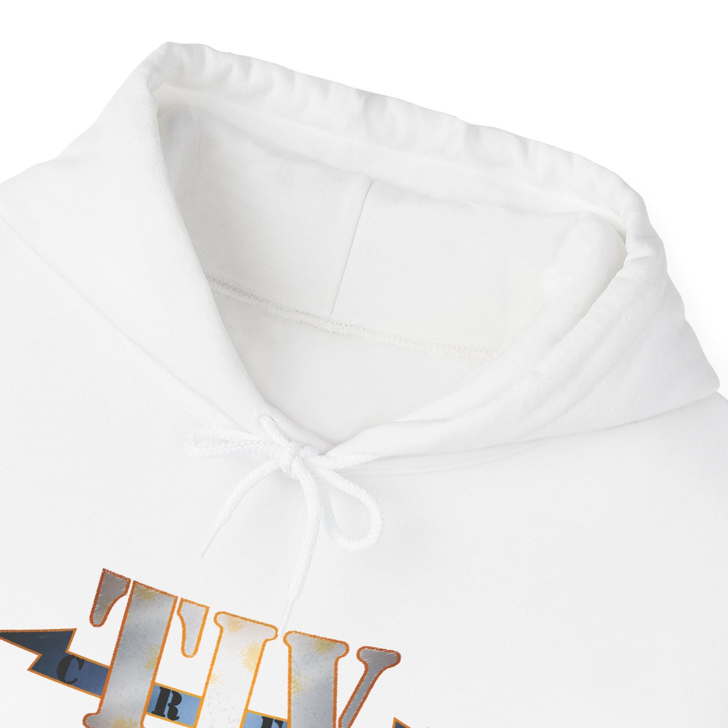 TIV Crew Logo Hoodie — Minimalist Metallic Graphic Pullover