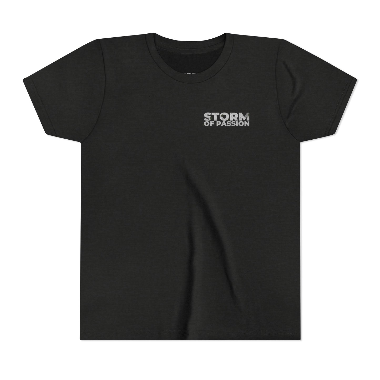 Youth Tee - 'STORM OF PASSION' Small Chest Graphic Kids Shirt