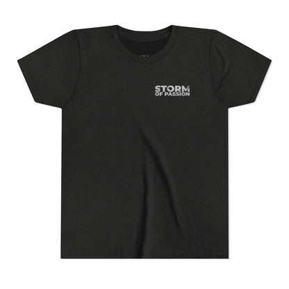 Youth Tee - 'STORM OF PASSION' Small Chest Graphic Kids Shirt