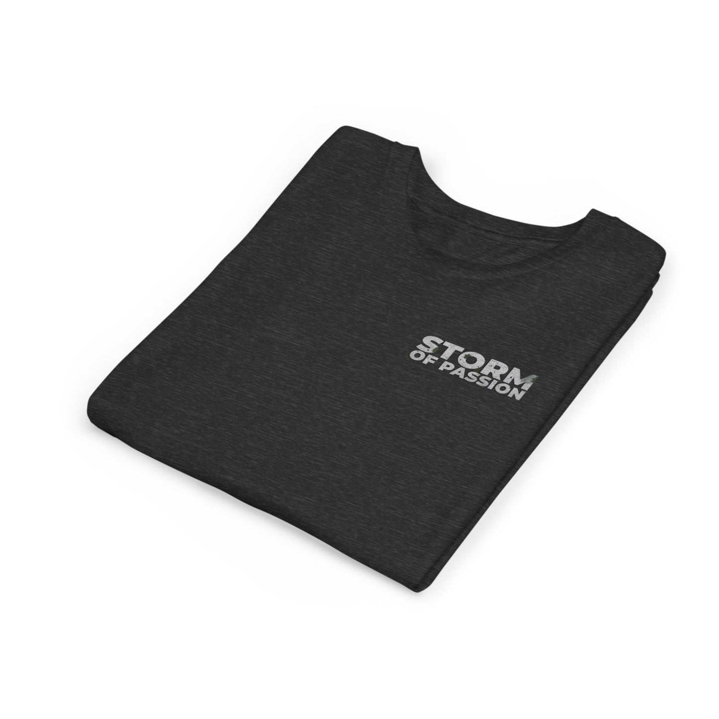 Youth Tee - 'STORM OF PASSION' Small Chest Graphic Kids Shirt