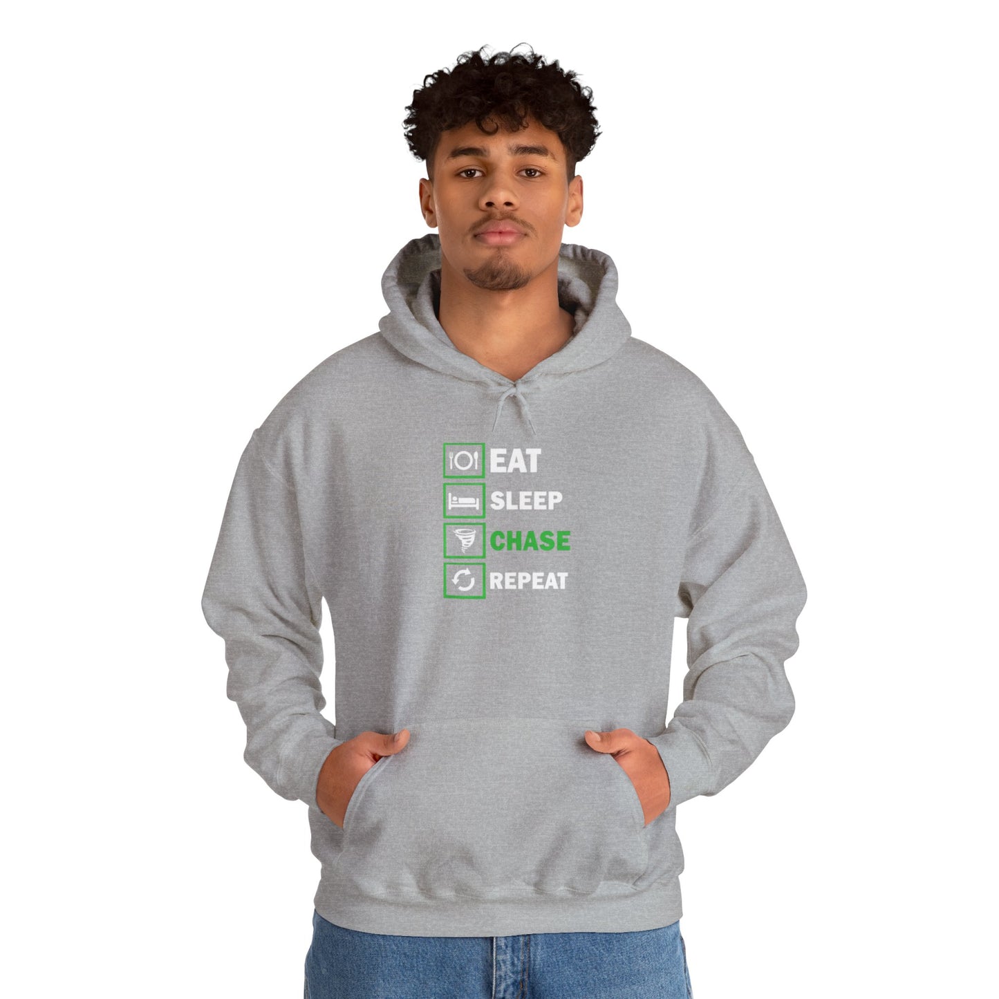 Hoodie — Eat Sleep Chase Repeat Storm Chasing Hoodie