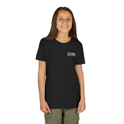 Youth Tee - 'STORM OF PASSION' Small Chest Graphic Kids Shirt
