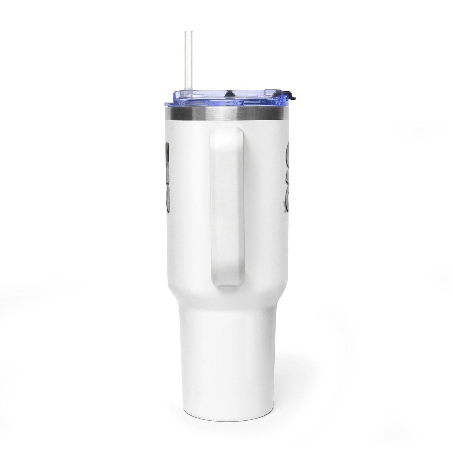 40oz Vacuum Tumbler — 'Storm of Passion' Bold Stone Text Travel Mug