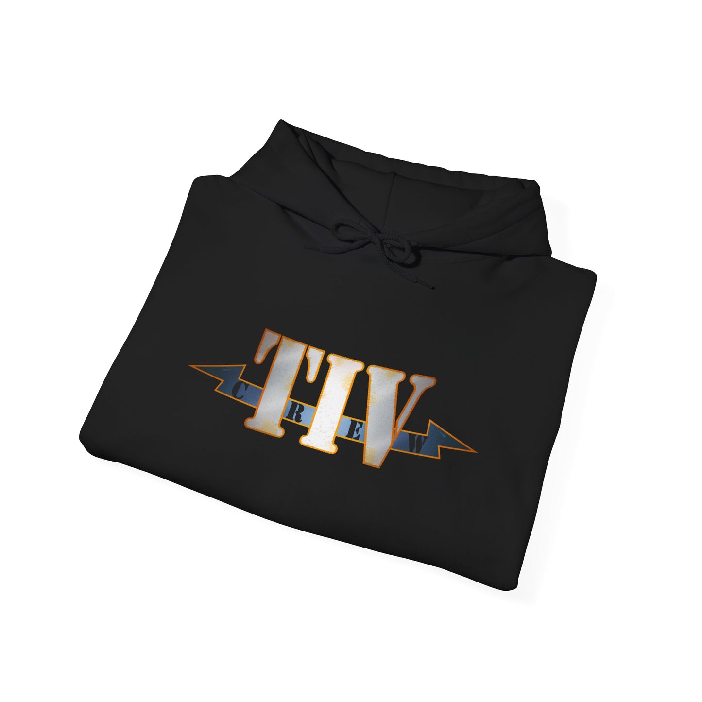 TIV Crew Logo Hoodie — Minimalist Metallic Graphic Pullover