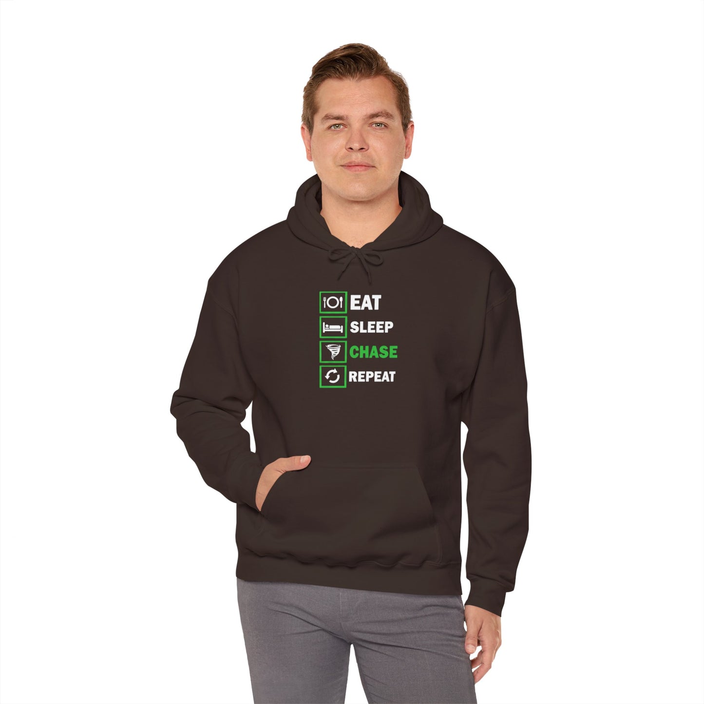 Hoodie — Eat Sleep Chase Repeat Storm Chasing Hoodie