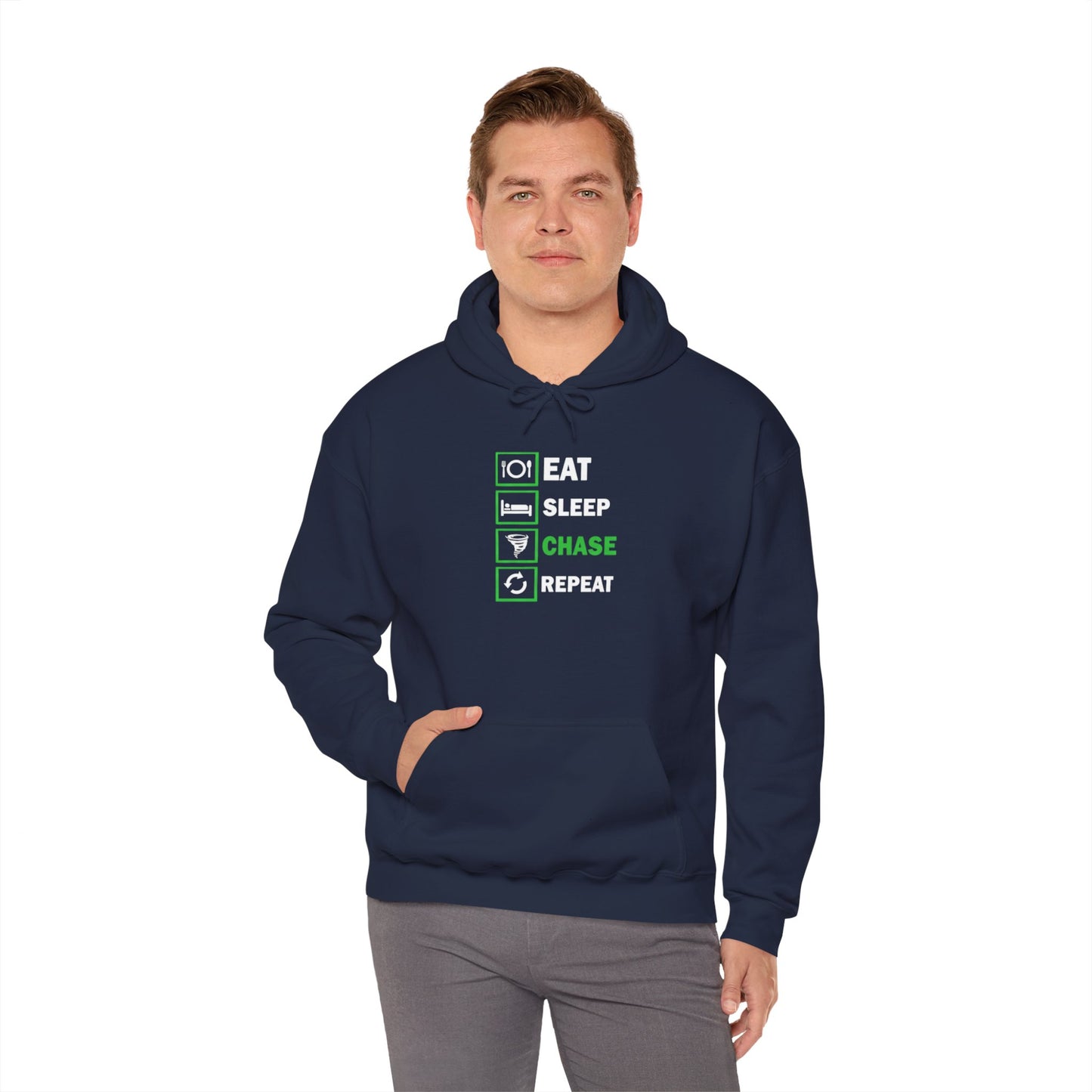 Hoodie — Eat Sleep Chase Repeat Storm Chasing Hoodie