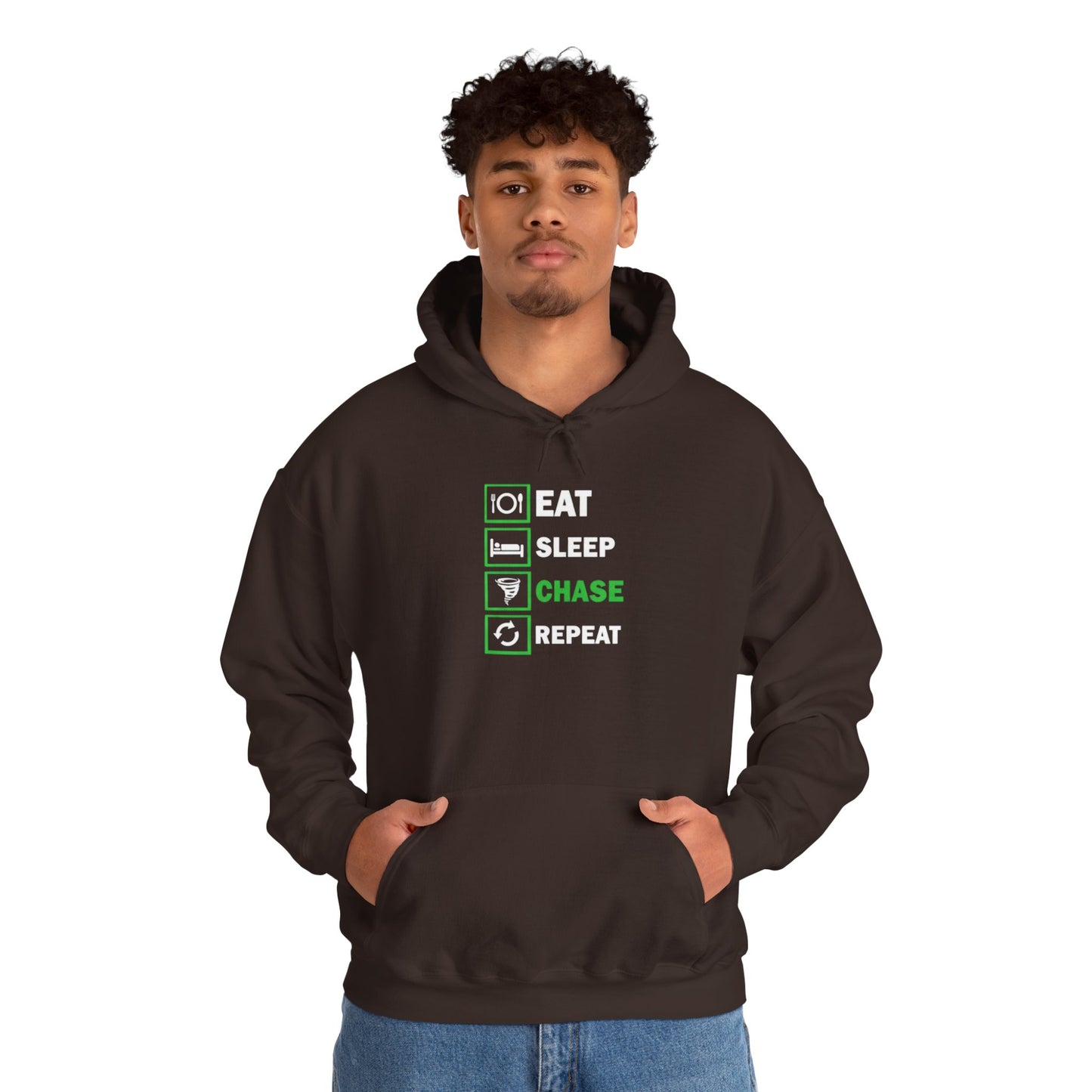 Hoodie — Eat Sleep Chase Repeat Storm Chasing Hoodie
