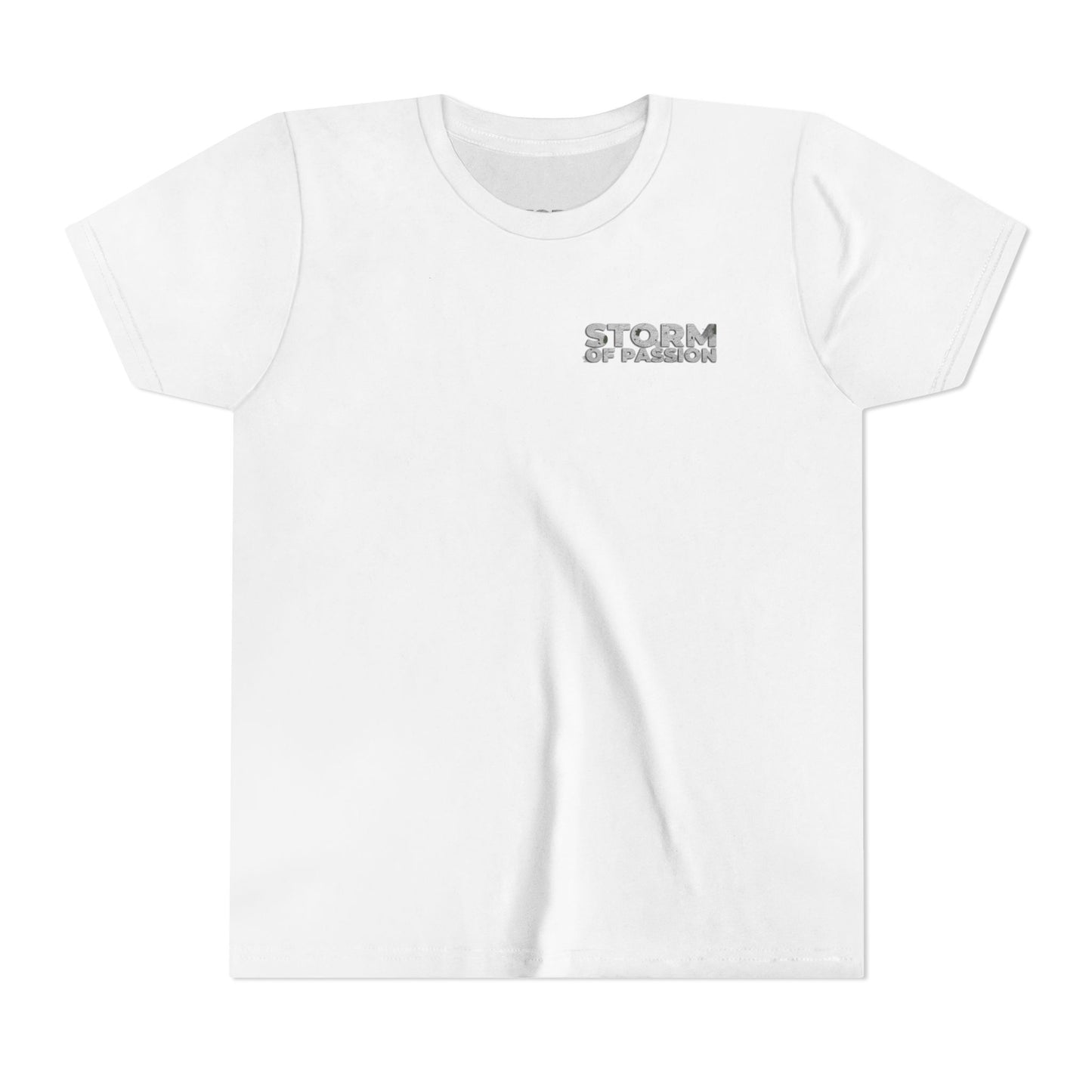 Youth Tee - 'STORM OF PASSION' Small Chest Graphic Kids Shirt