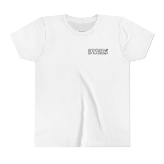 Youth Tee - 'STORM OF PASSION' Small Chest Graphic Kids Shirt