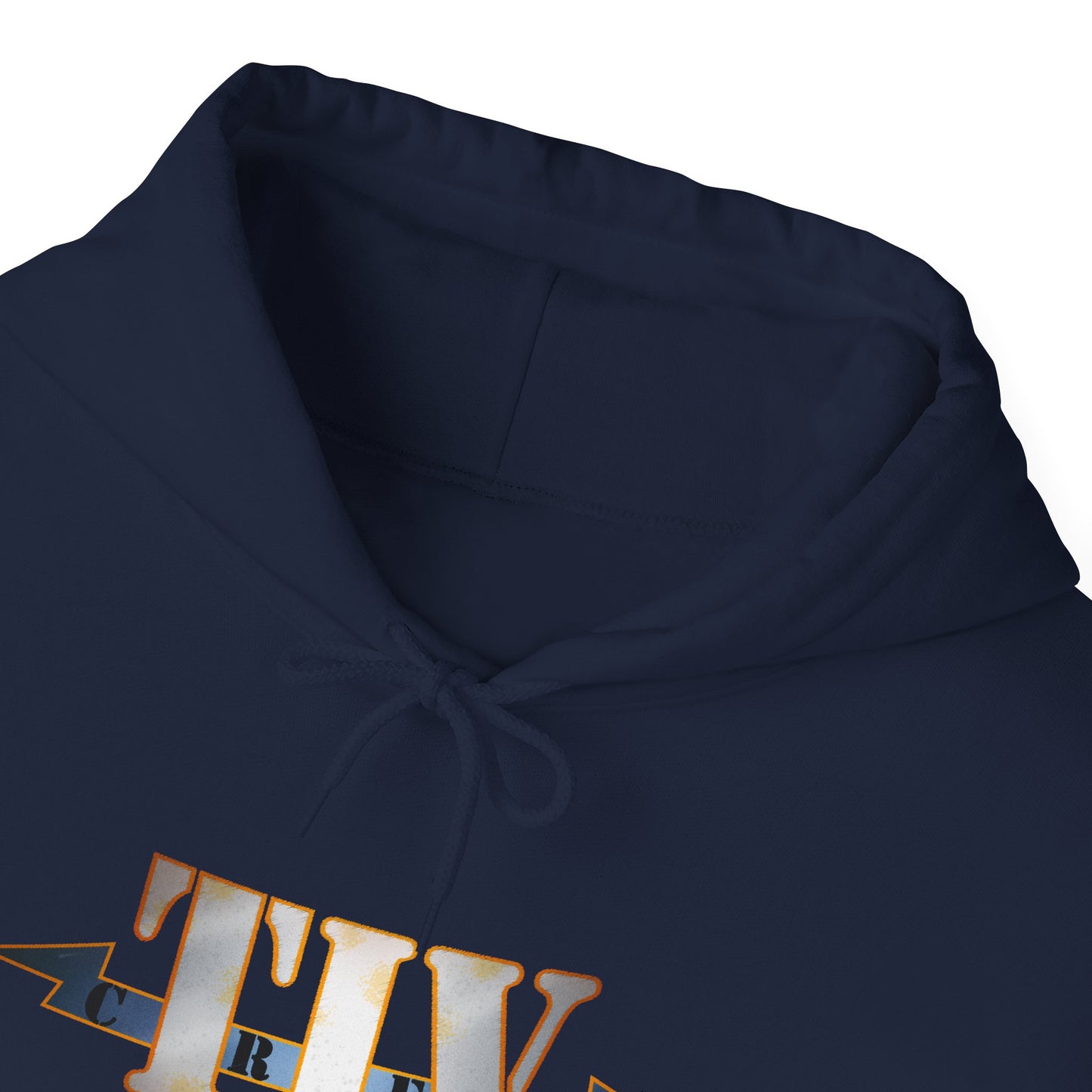 TIV Crew Logo Hoodie — Minimalist Metallic Graphic Pullover