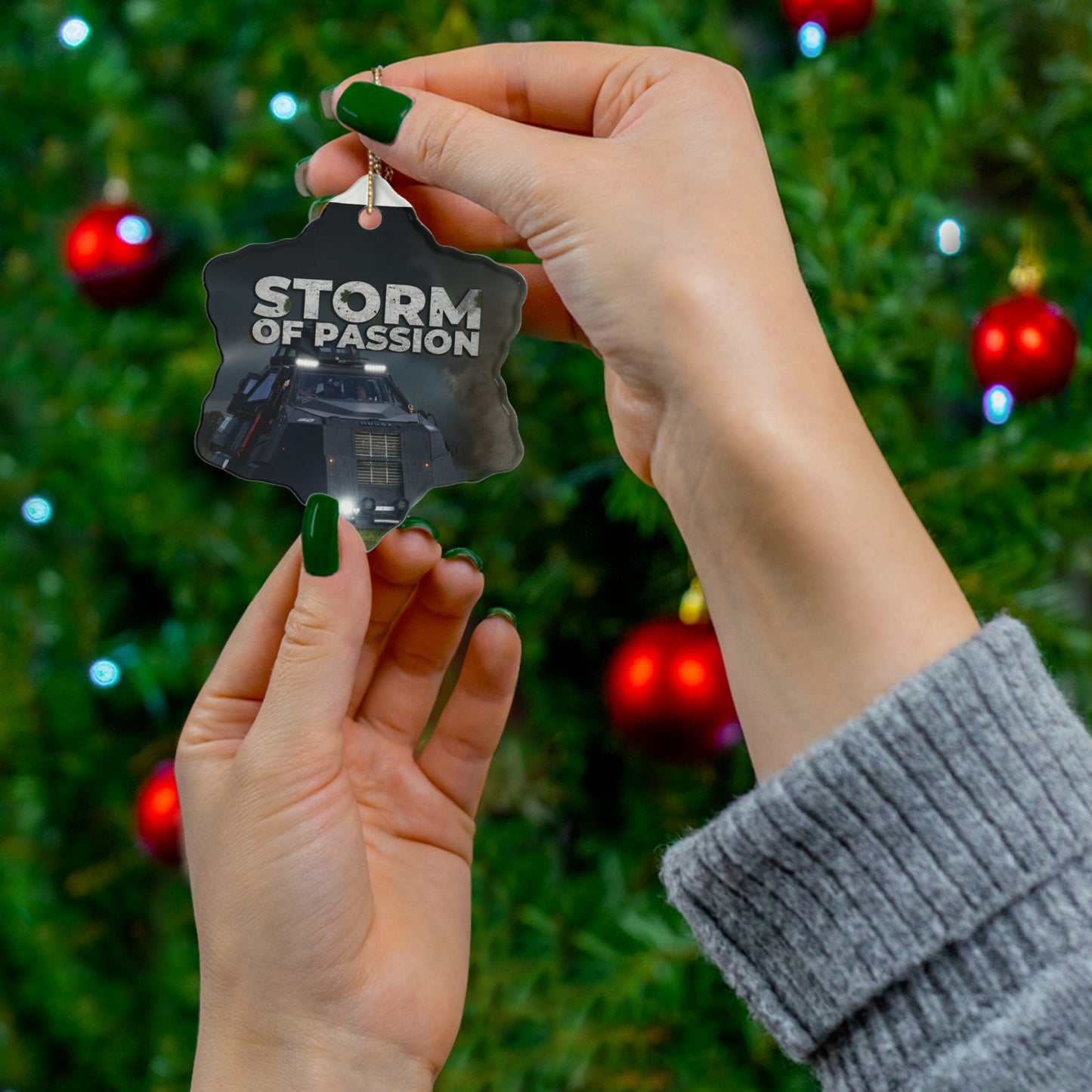 Storm of Passion Ceramic Ornament — TIV Graphic Holiday Decoration