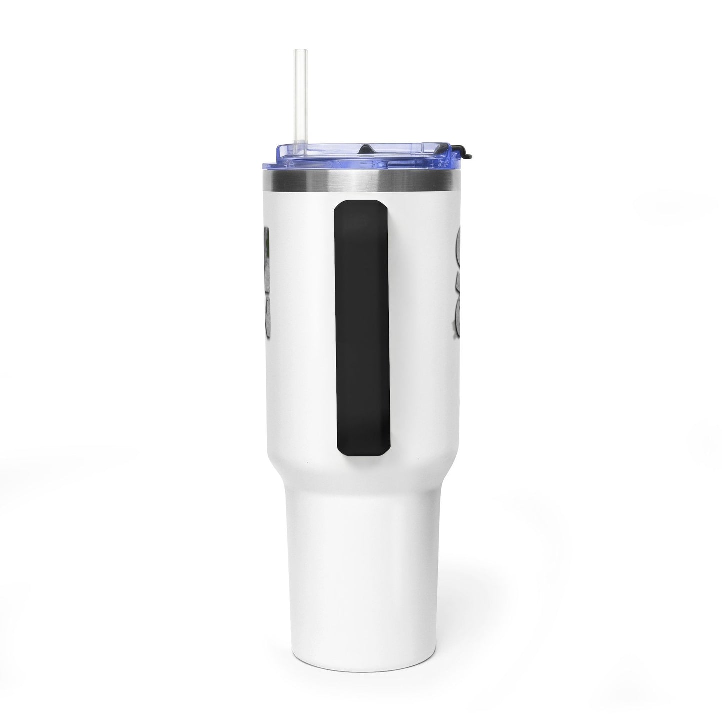 40oz Vacuum Tumbler — 'Storm of Passion' Bold Stone Text Travel Mug